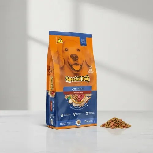 Ração Special Dog Premium Cão Adulto Todos os Tamanhos Sabor Carne de 15 kg